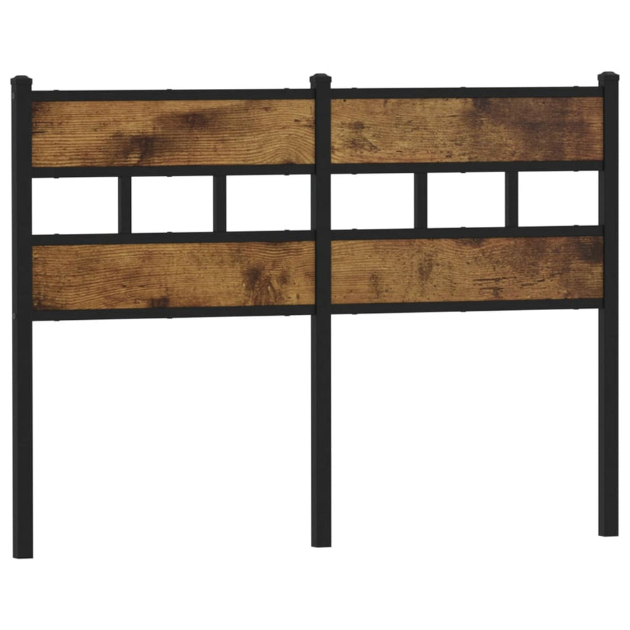 Hoofdbord Ijzer En Bewerkt Hout Kleurig 135 cm Gerookt eiken