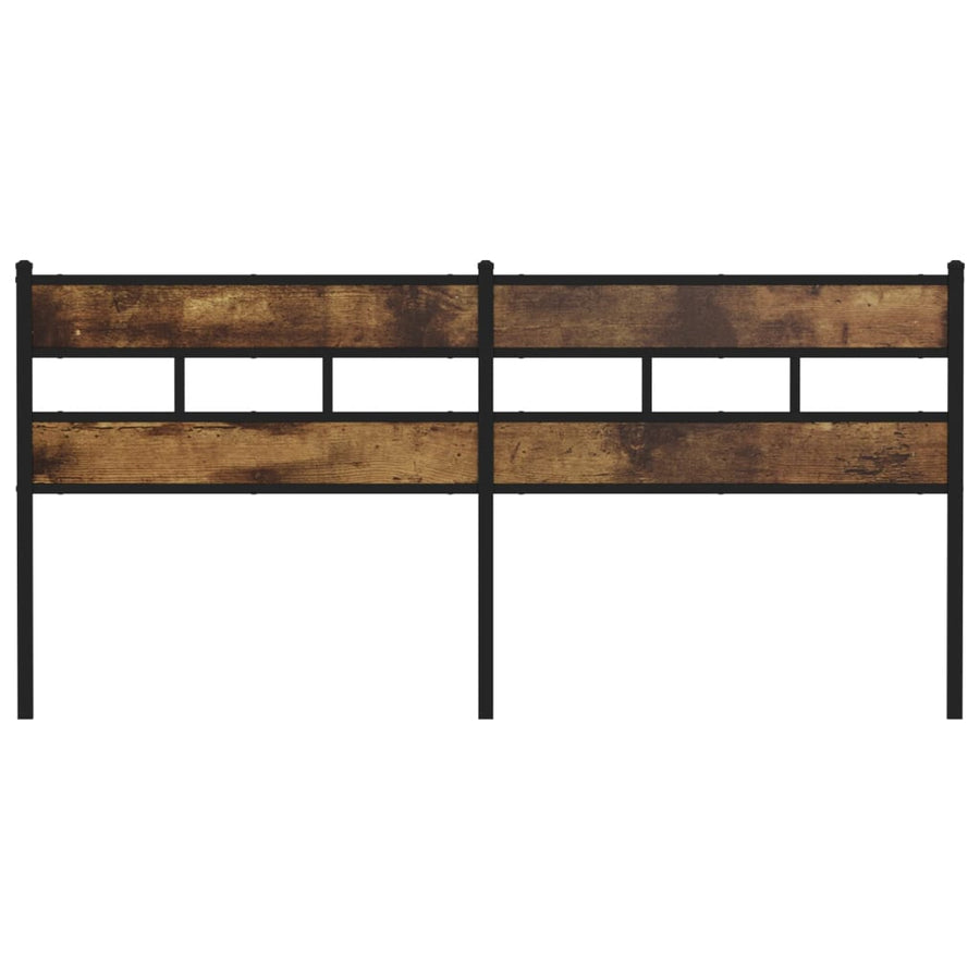 Hoofdbord Ijzer En Bewerkt Hout Kleurig 180 cm Gerookt eiken