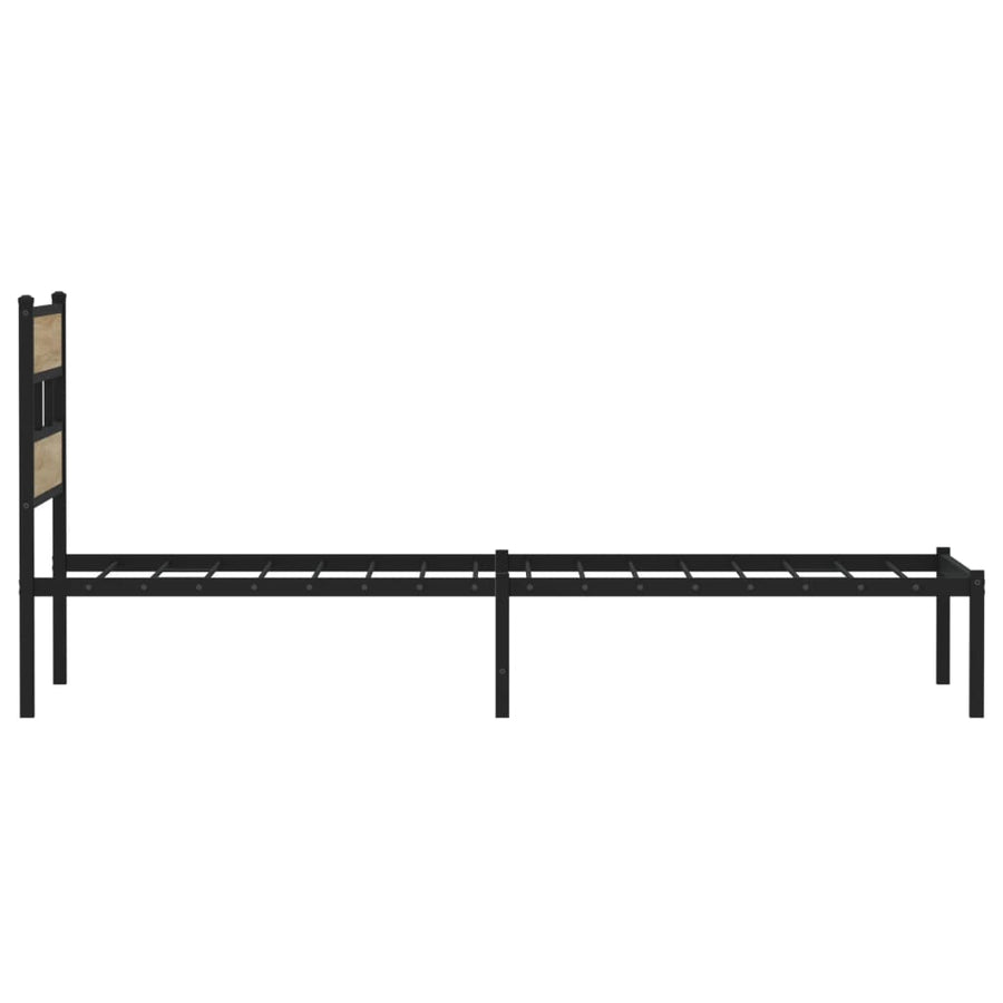 Bedframe zonder matras metaal sonoma eikenkleurig 75x190 cm