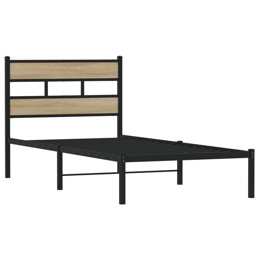 Bedframe zonder matras metaal sonoma eikenkleurig 90x190 cm