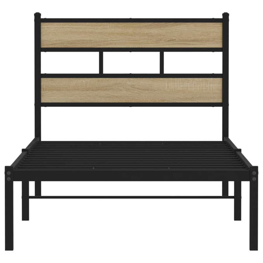 Bedframe zonder matras metaal sonoma eikenkleurig 90x190 cm