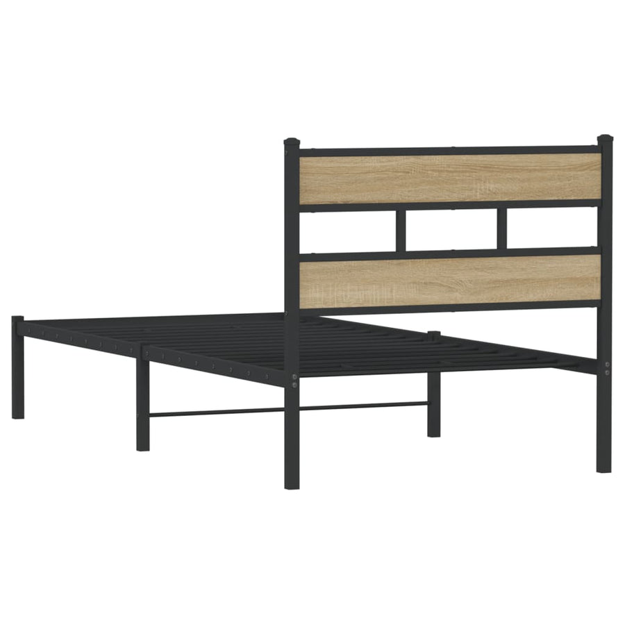 Bedframe zonder matras metaal sonoma eikenkleurig 90x190 cm