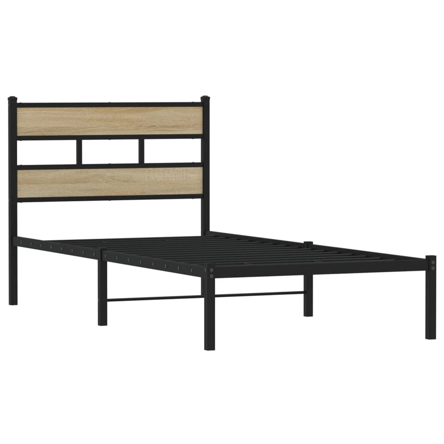 Bedframe Zonder Matras Metaal Kleurig 100 x 190 cm Sonoma eiken