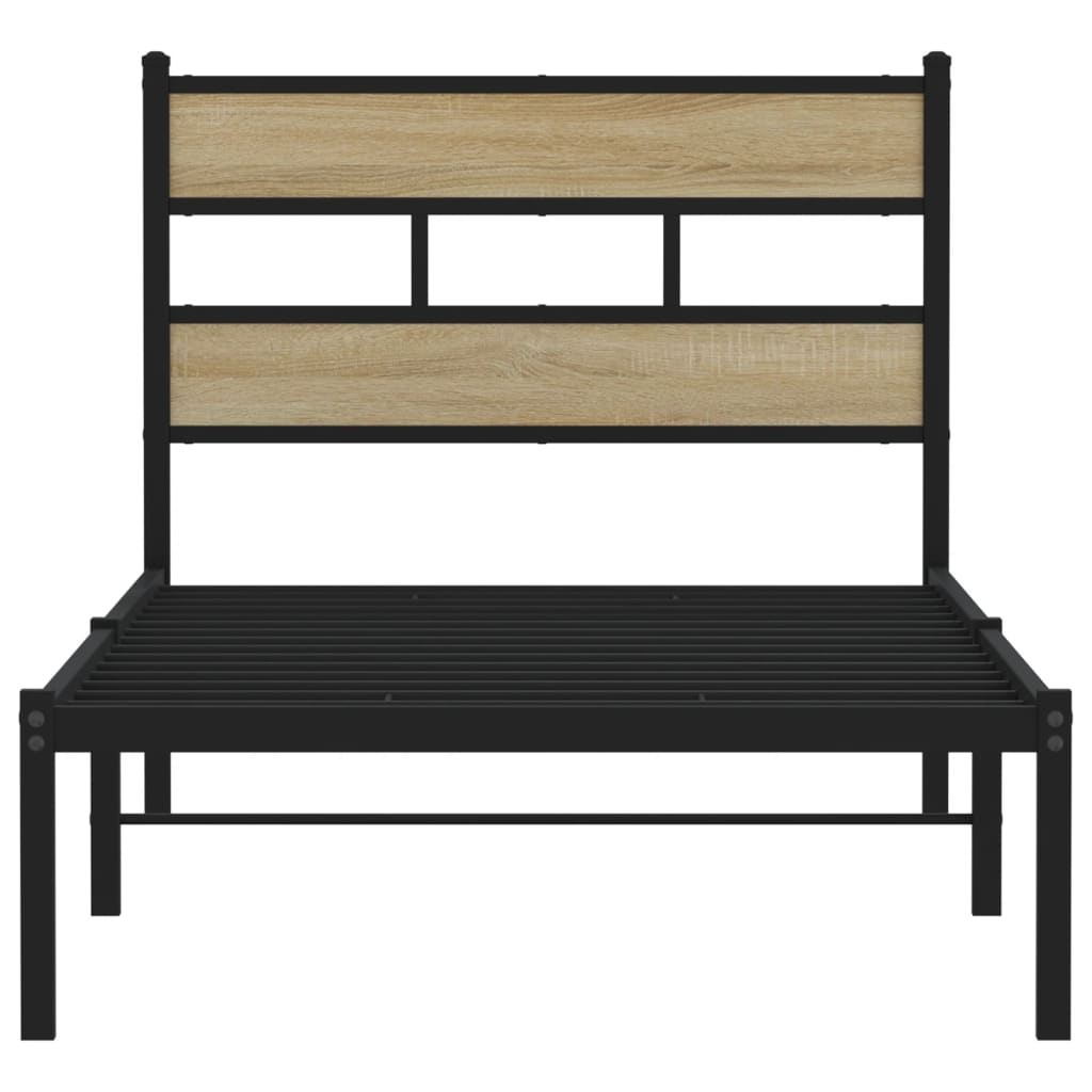 Bedframe zonder matras metaal sonoma eikenkleurig 100x200 cm