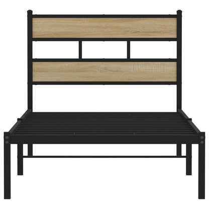 Bedframe zonder matras metaal sonoma eikenkleurig 100x200 cm