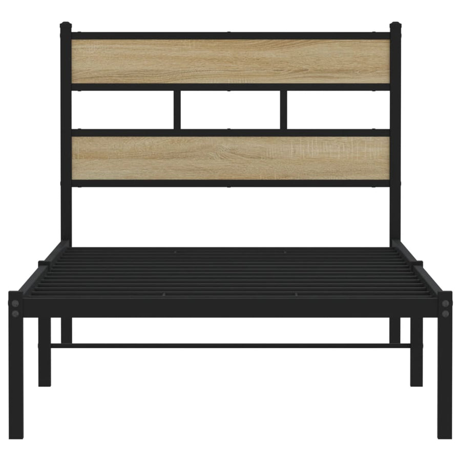 Bedframe zonder matras metaal sonoma eikenkleurig 100x200 cm