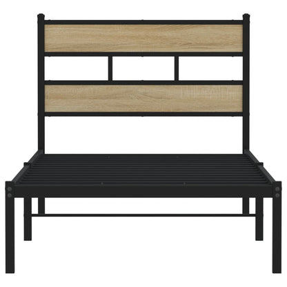Bedframe zonder matras metaal sonoma eikenkleurig 107x203 cm