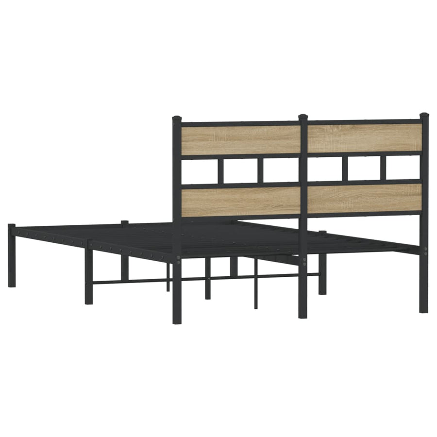 Bedframe zonder matras metaal sonoma eikenkleurig 120x190 cm