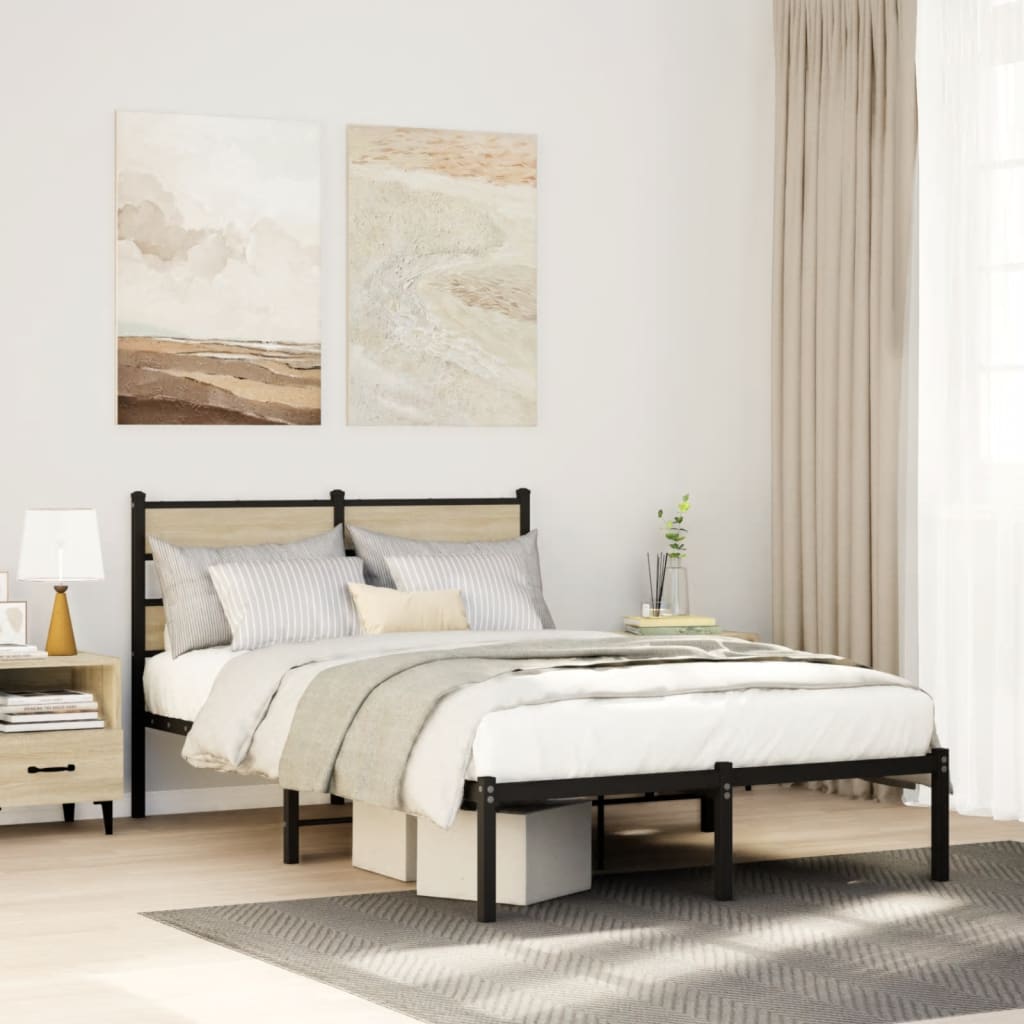 Bedframe zonder matras metaal sonoma eikenkleurig 120x190 cm