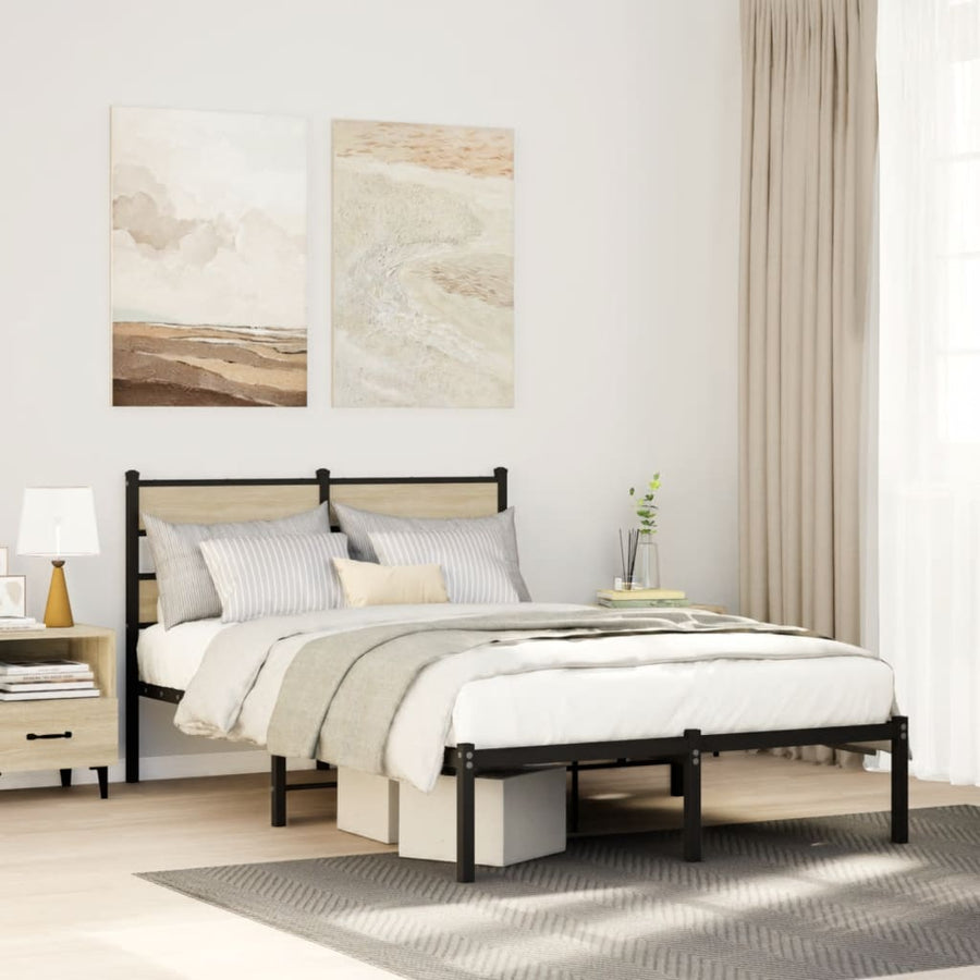 Bedframe zonder matras metaal sonoma eikenkleurig 120x190 cm