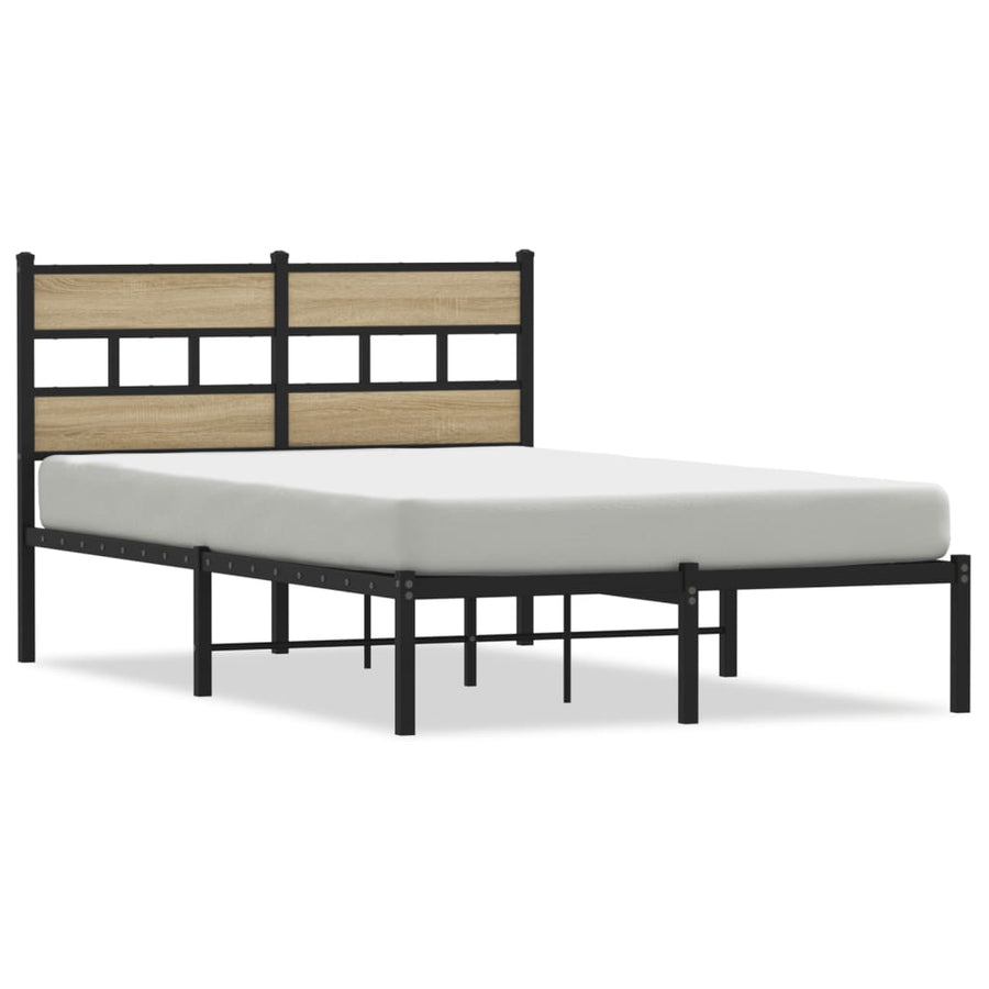 Bedframe zonder matras metaal sonoma eikenkleurig 120x200 cm