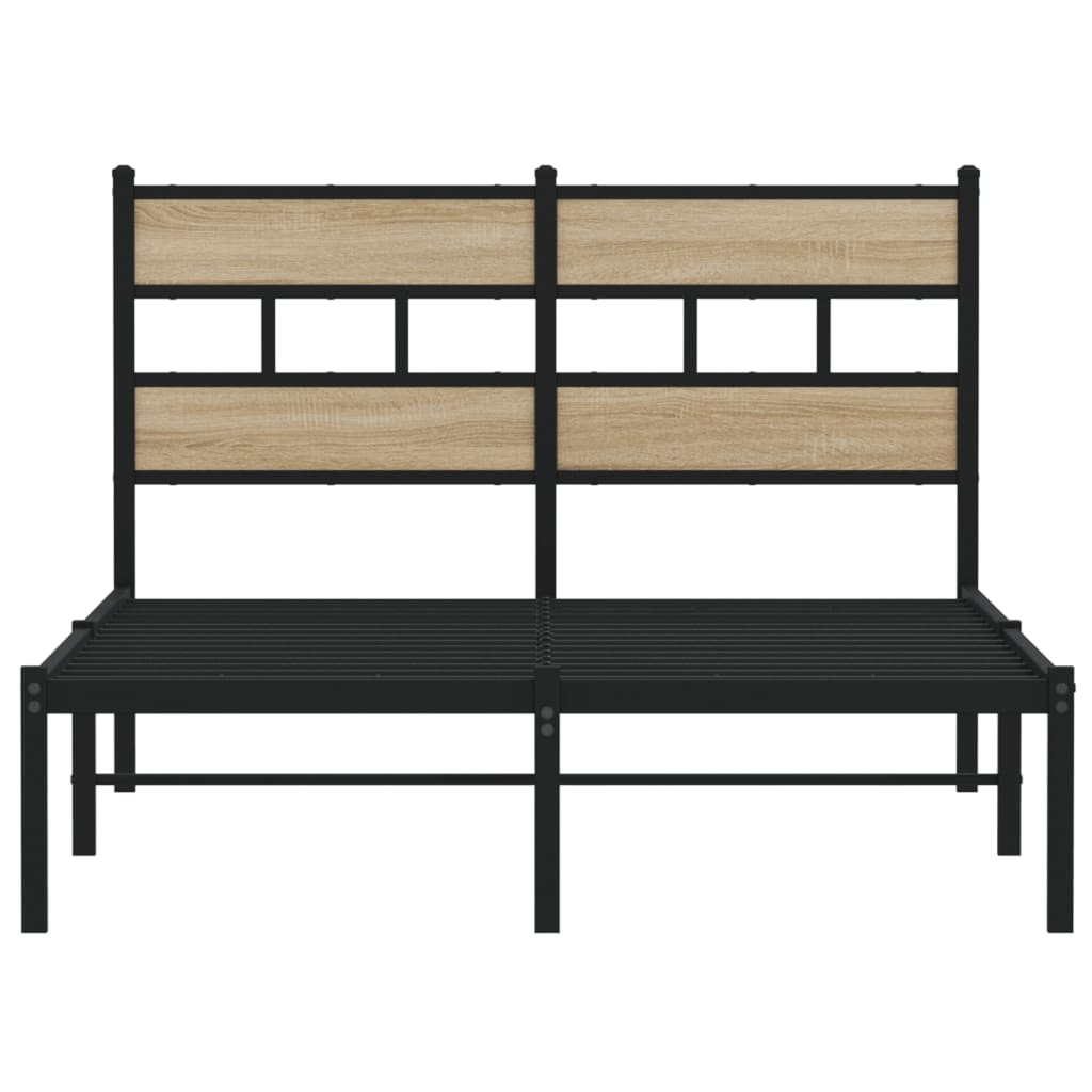 Bedframe zonder matras metaal sonoma eikenkleurig 120x200 cm