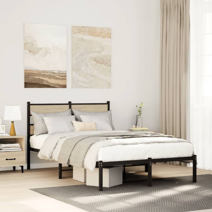 Bedframe zonder matras metaal sonoma eikenkleurig 120x200 cm