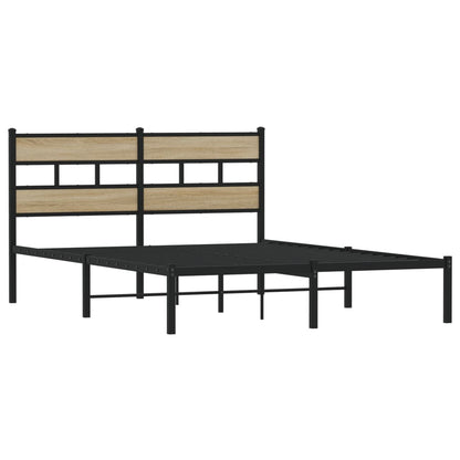 Bedframe zonder matras metaal sonoma eikenkleurig 135x190 cm