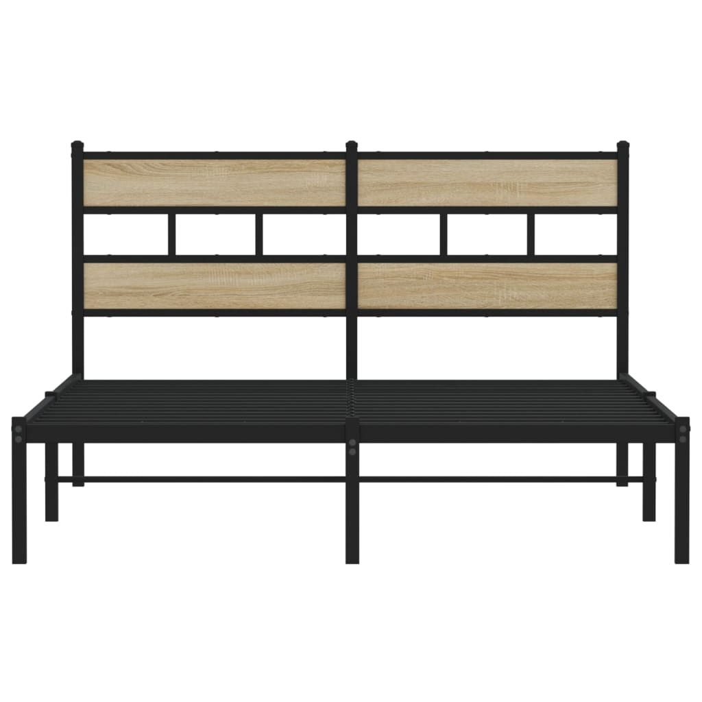 Bedframe zonder matras metaal sonoma eikenkleurig 140x190 cm