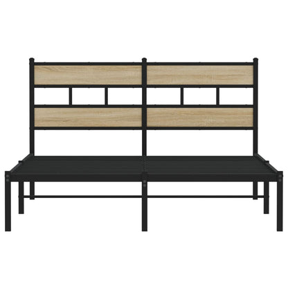 Bedframe zonder matras metaal sonoma eikenkleurig 140x190 cm