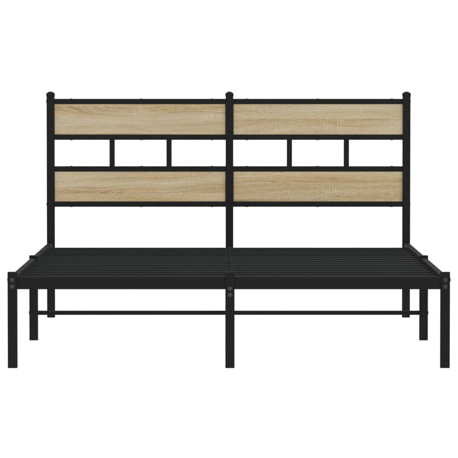Bedframe zonder matras metaal sonoma eikenkleurig 140x190 cm