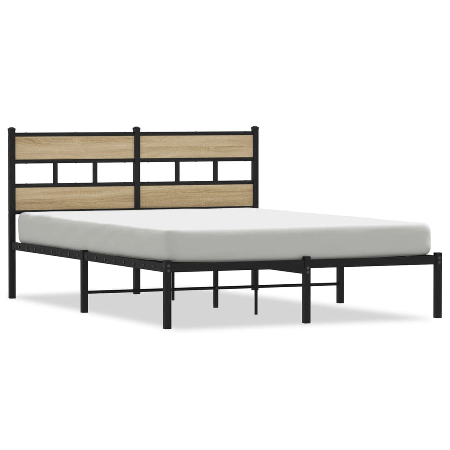 Bedframe zonder matras metaal sonoma eikenkleurig 160x200 cm