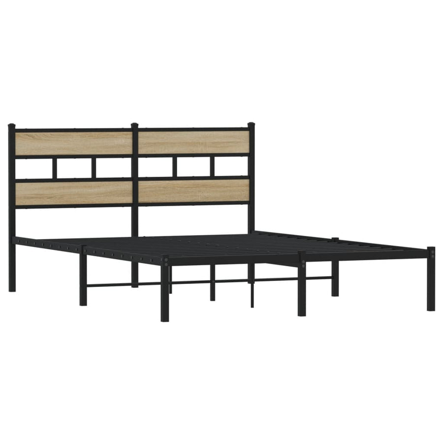Bedframe zonder matras metaal sonoma eikenkleurig 160x200 cm