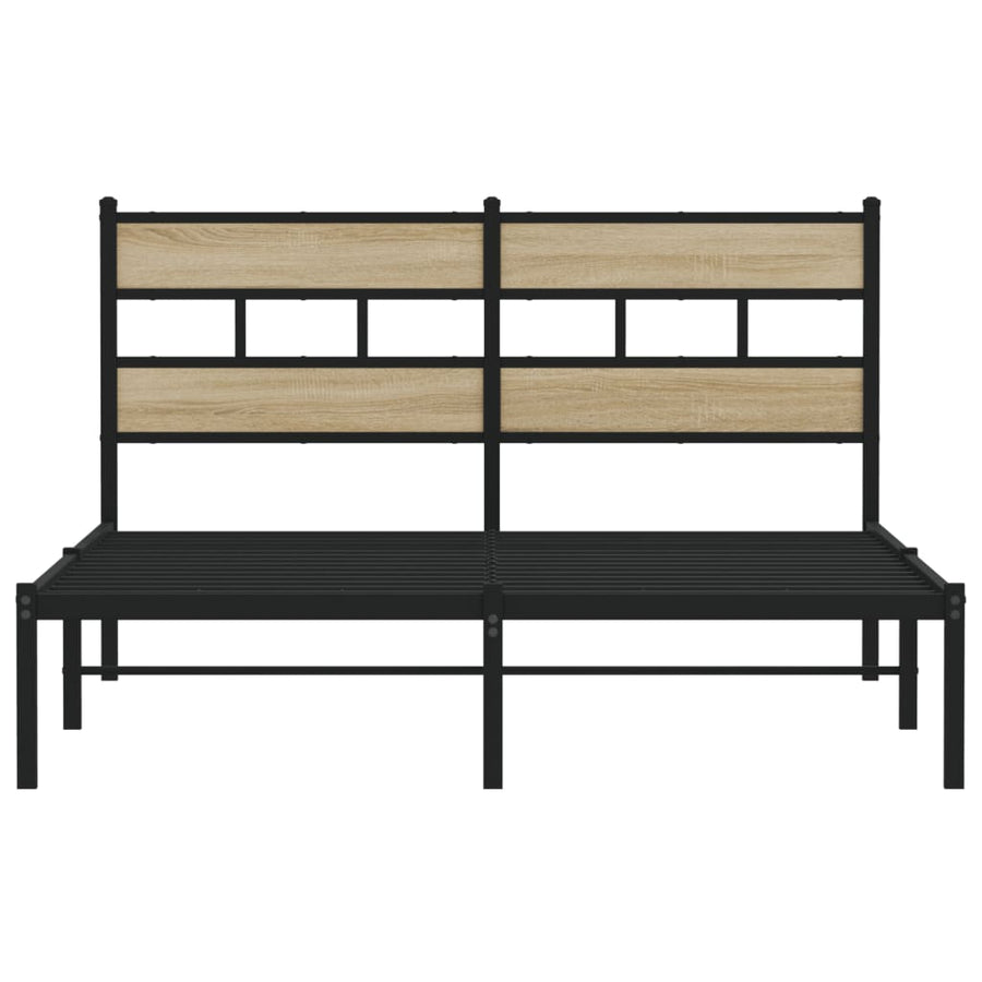 Bedframe zonder matras metaal sonoma eikenkleurig 160x200 cm