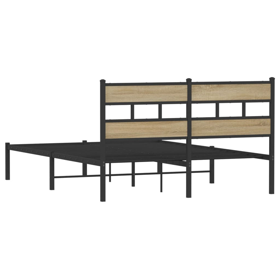 Bedframe zonder matras metaal sonoma eikenkleurig 160x200 cm