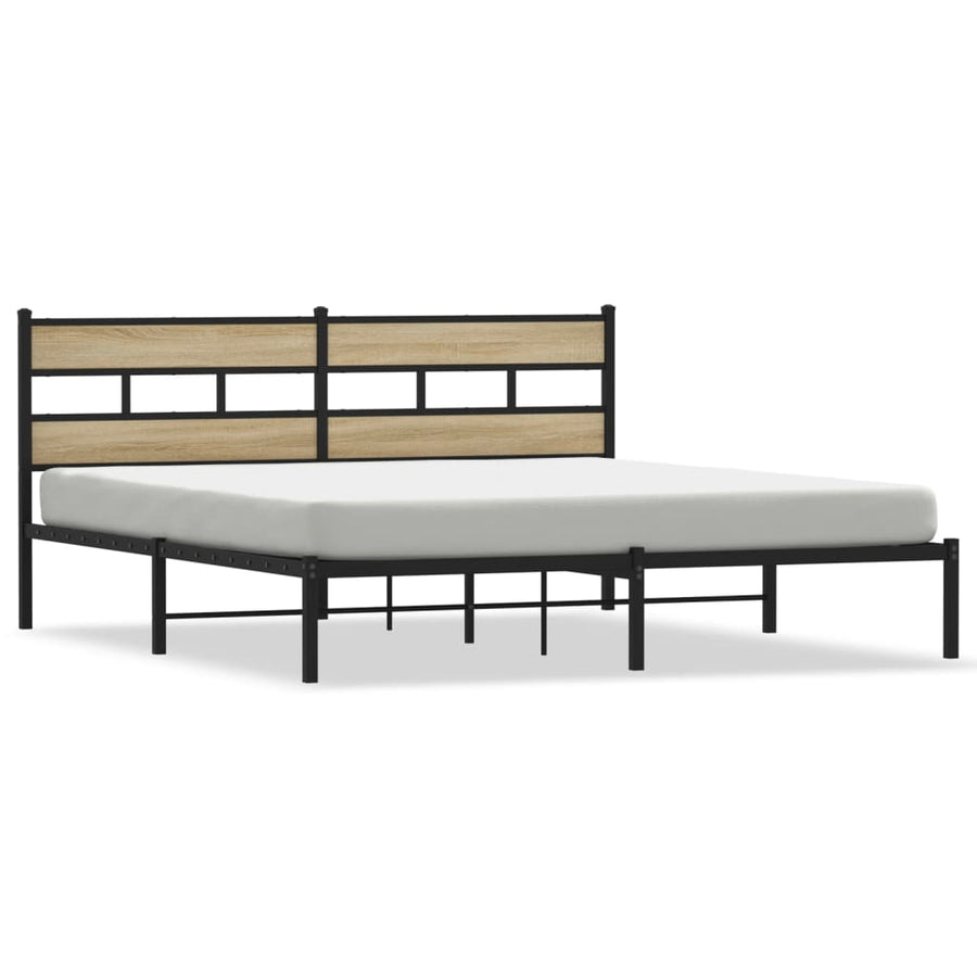 Bedframe zonder matras metaal sonoma eikenkleurig 180x200 cm