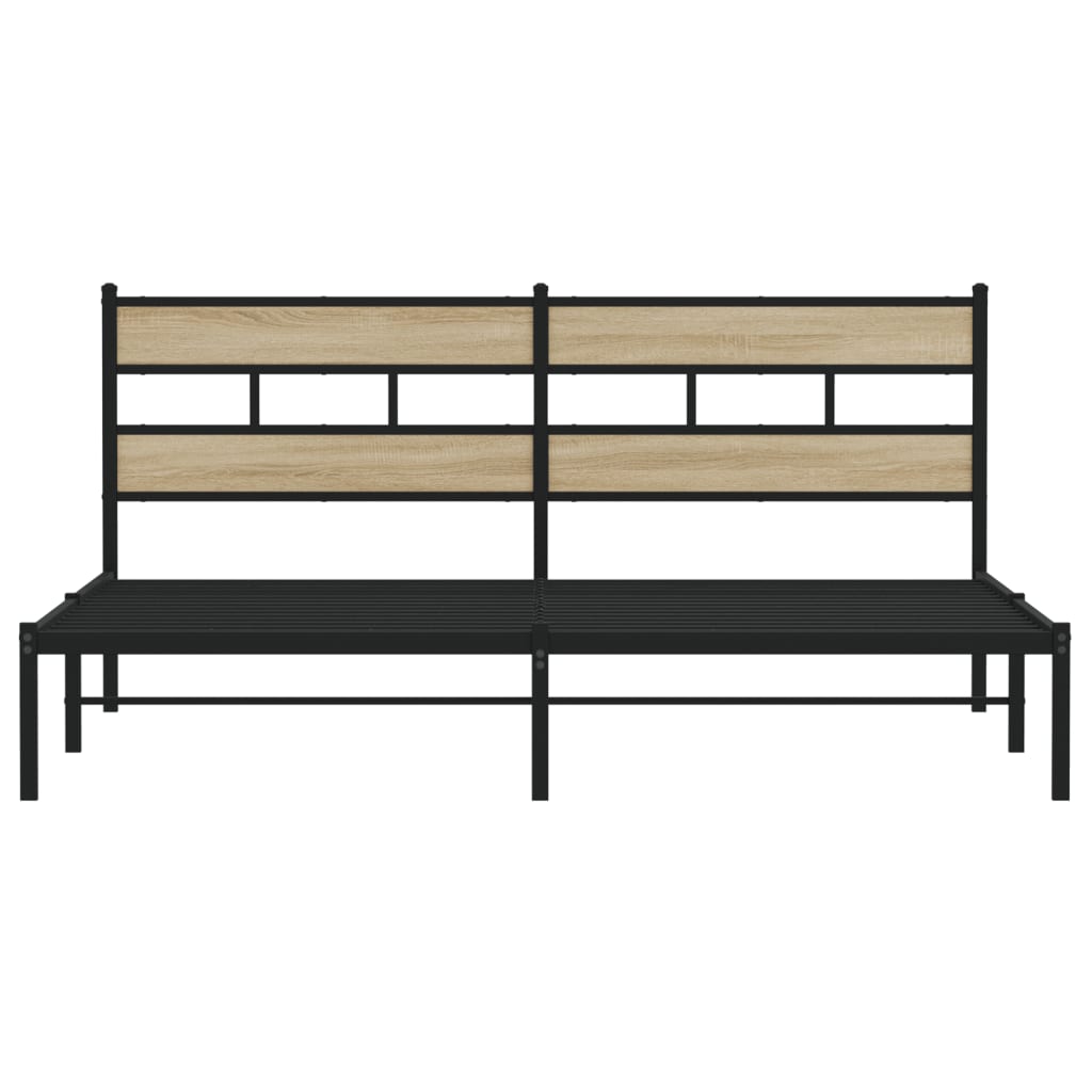 Bedframe zonder matras metaal sonoma eikenkleurig 180x200 cm