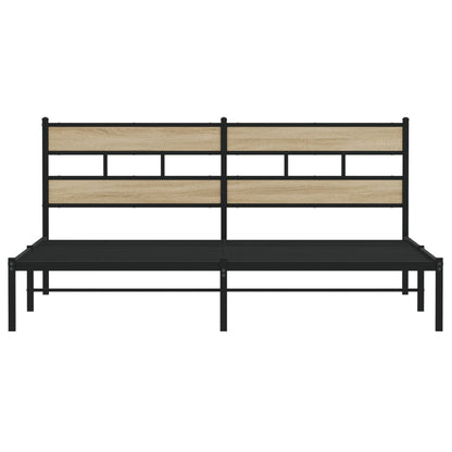 Bedframe zonder matras metaal sonoma eikenkleurig 180x200 cm