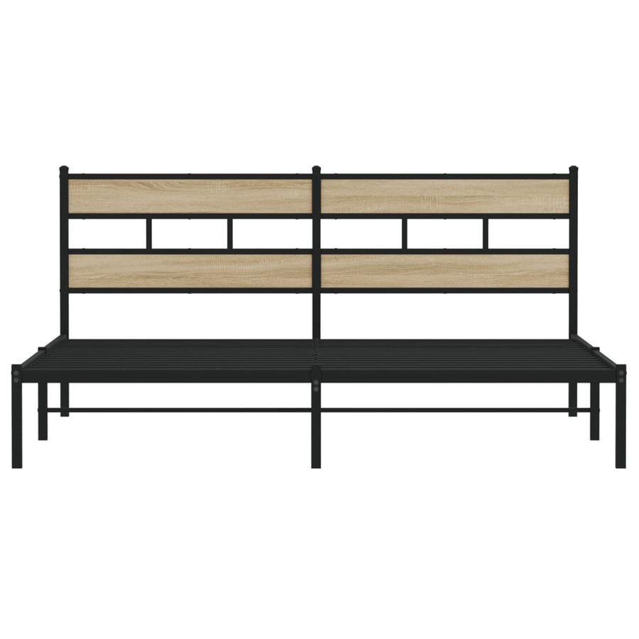 Bedframe zonder matras metaal sonoma eikenkleurig 180x200 cm