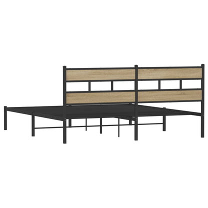 Bedframe zonder matras metaal sonoma eikenkleurig 180x200 cm