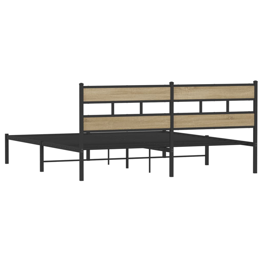 Bedframe zonder matras metaal sonoma eikenkleurig 180x200 cm