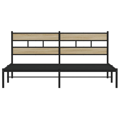 Bedframe zonder matras metaal sonoma eikenkleurig 183x213 cm