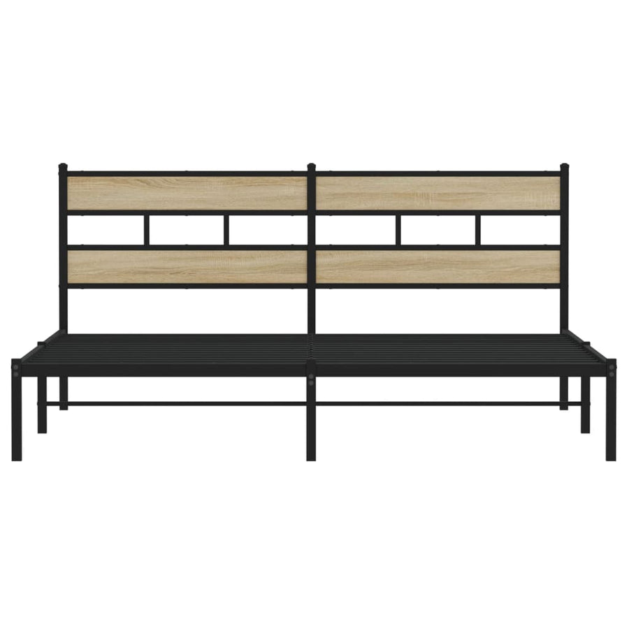 Bedframe zonder matras metaal sonoma eikenkleurig 183x213 cm