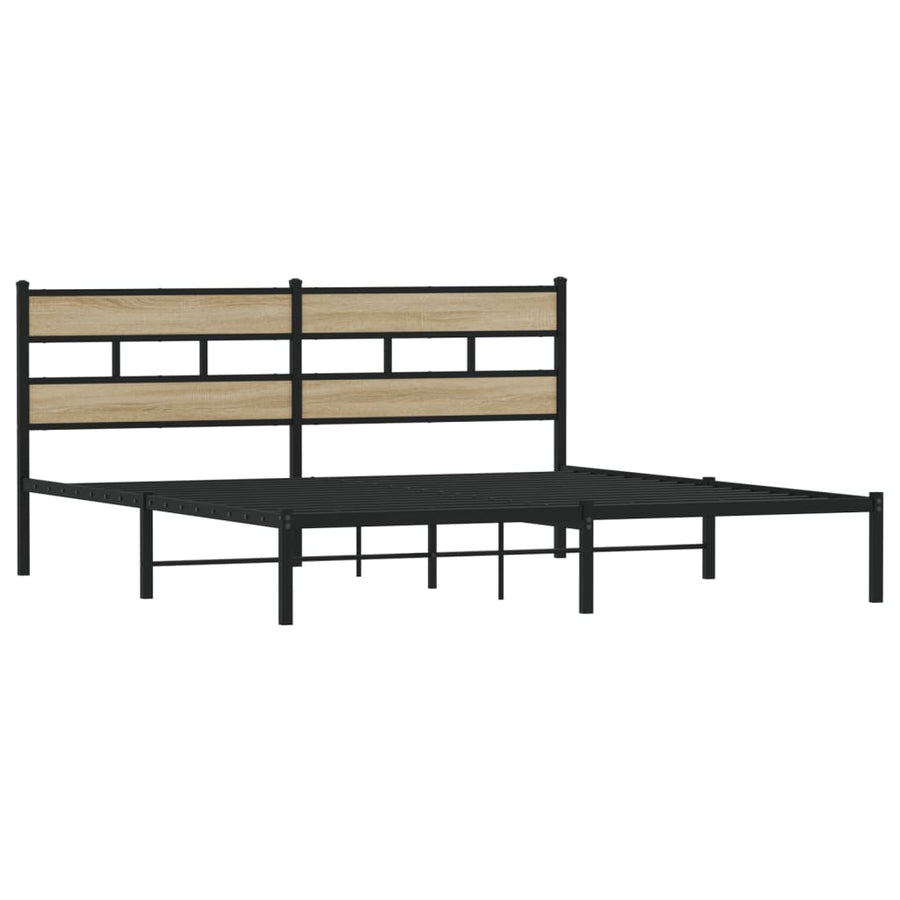 Bedframe zonder matras metaal sonoma eikenkleurig 193x203 cm
