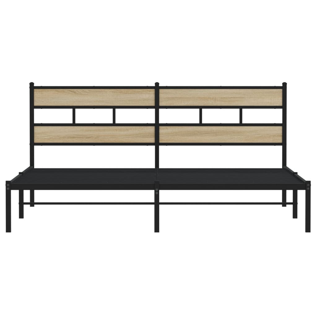 Bedframe zonder matras metaal sonoma eikenkleurig 193x203 cm