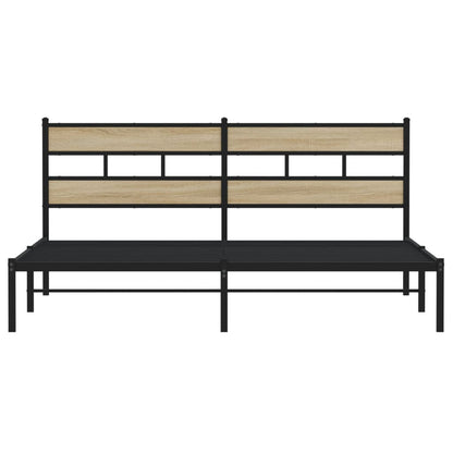 Bedframe zonder matras metaal sonoma eikenkleurig 193x203 cm