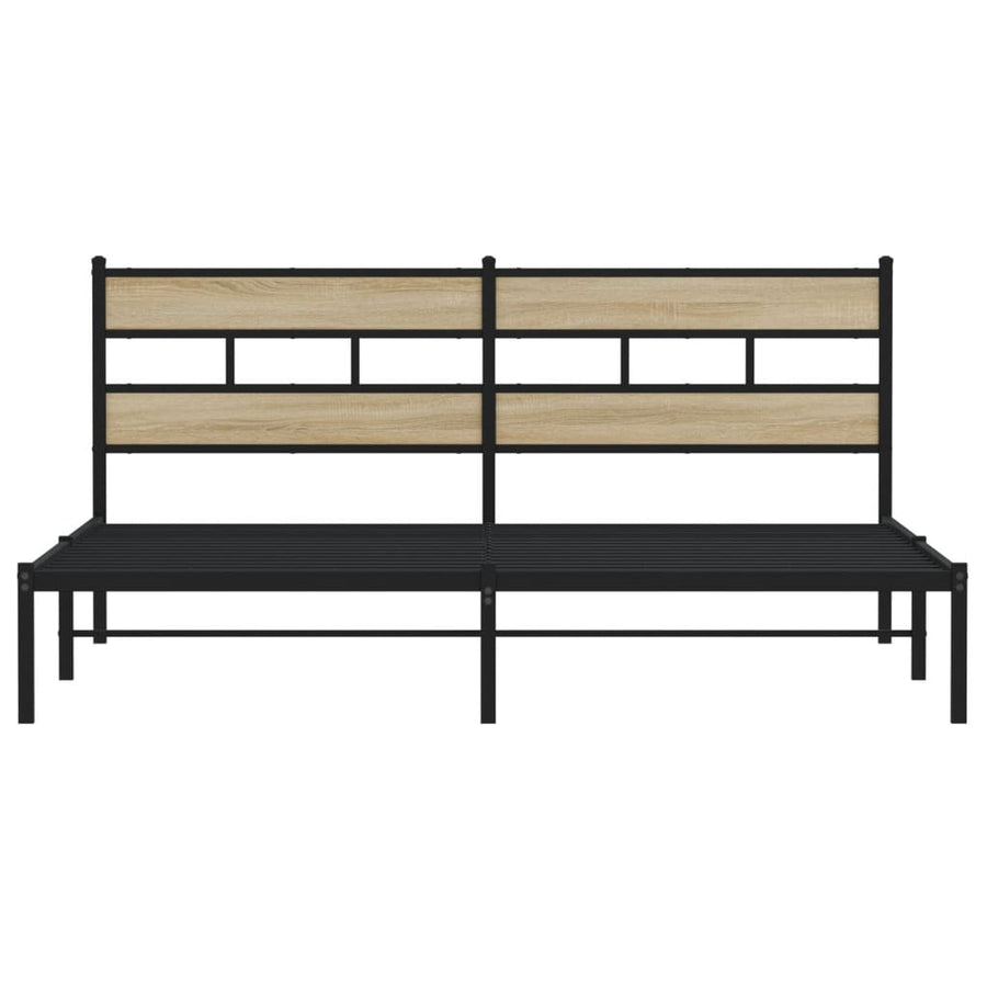Bedframe zonder matras metaal sonoma eikenkleurig 193x203 cm