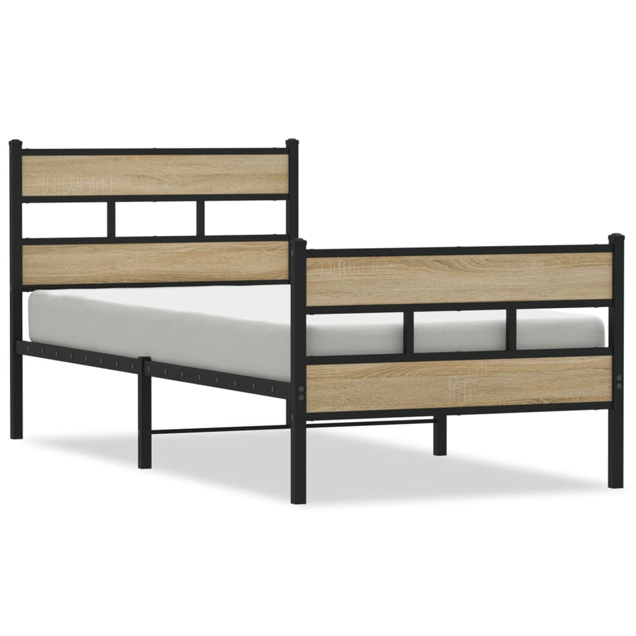 Bedframe zonder matras metaal sonoma eikenkleurig 80x200 cm