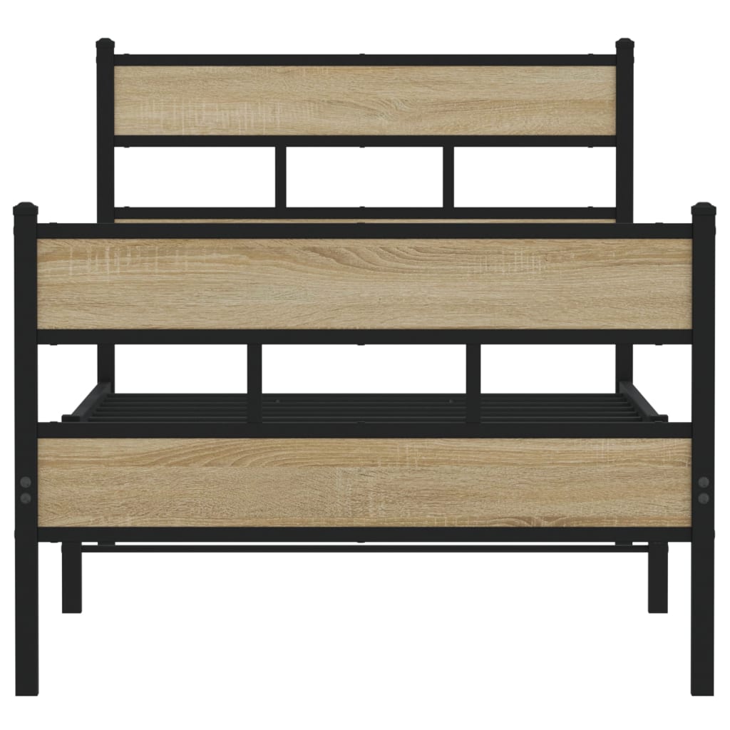 Bedframe zonder matras metaal sonoma eikenkleurig 80x200 cm