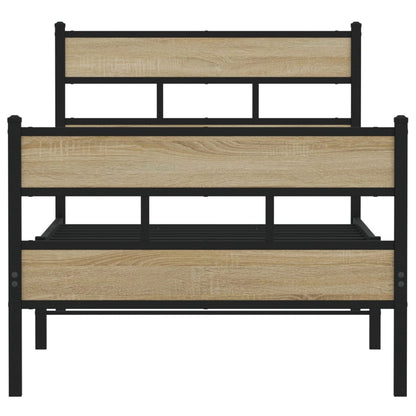 Bedframe zonder matras metaal sonoma eikenkleurig 80x200 cm