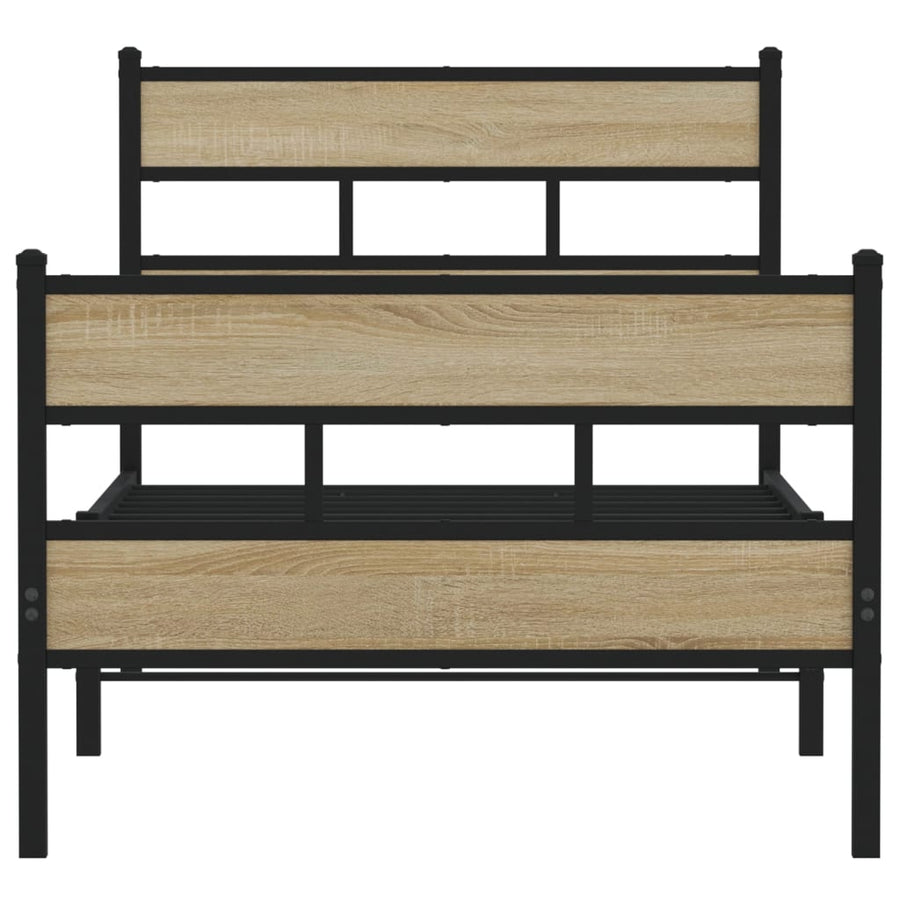 Bedframe zonder matras metaal sonoma eikenkleurig 80x200 cm