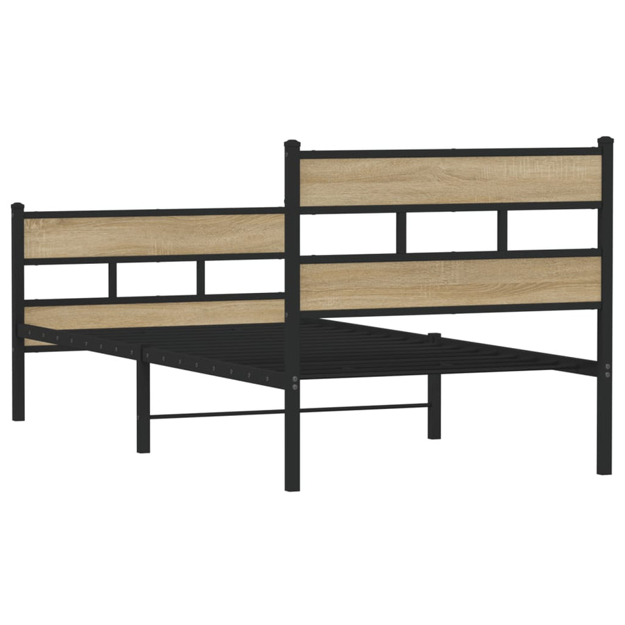 Bedframe zonder matras metaal sonoma eikenkleurig 80x200 cm