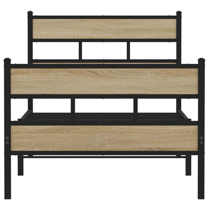 Bedframe Zonder Matras Metaal Kleurig 90 x 190 cm Sonoma eiken