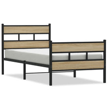 Bedframe zonder matras metaal sonoma eikenkleurig 100x190 cm