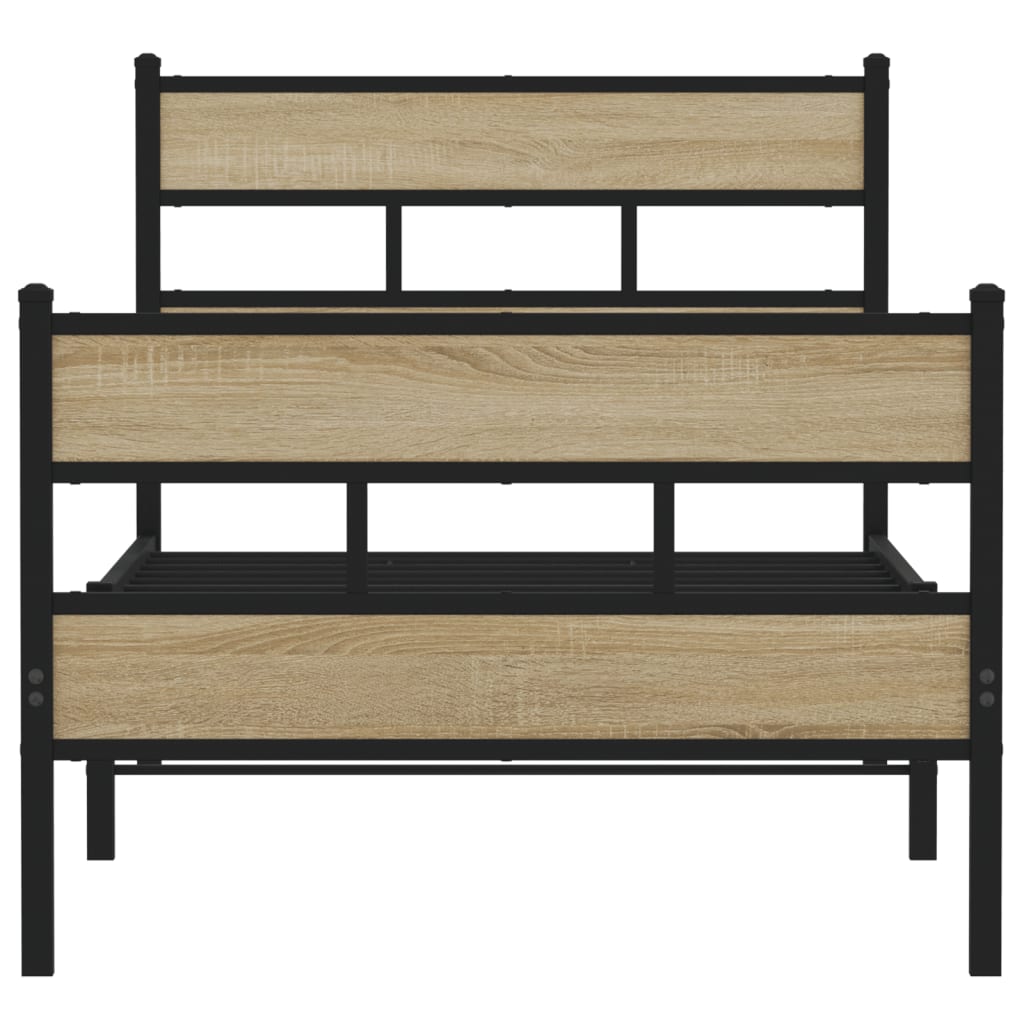 Bedframe zonder matras metaal sonoma eikenkleurig 100x190 cm