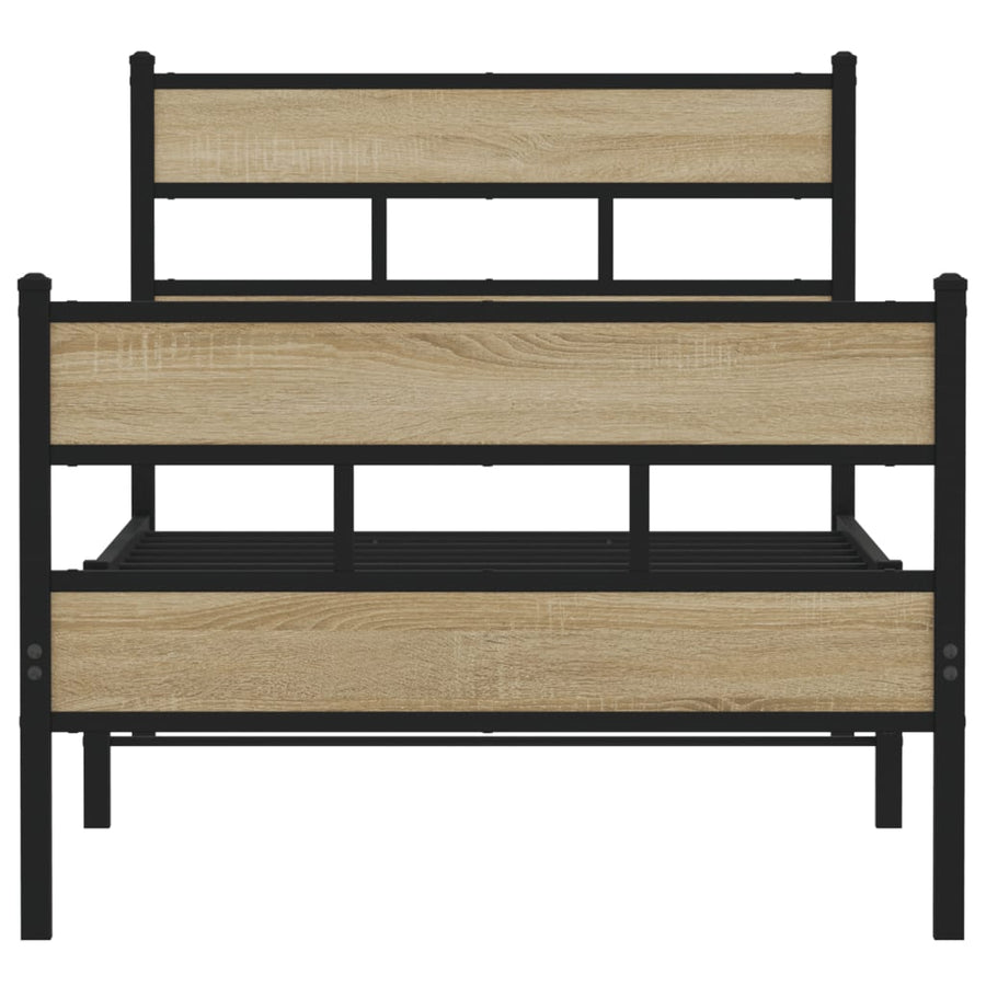 Bedframe zonder matras metaal sonoma eikenkleurig 100x190 cm