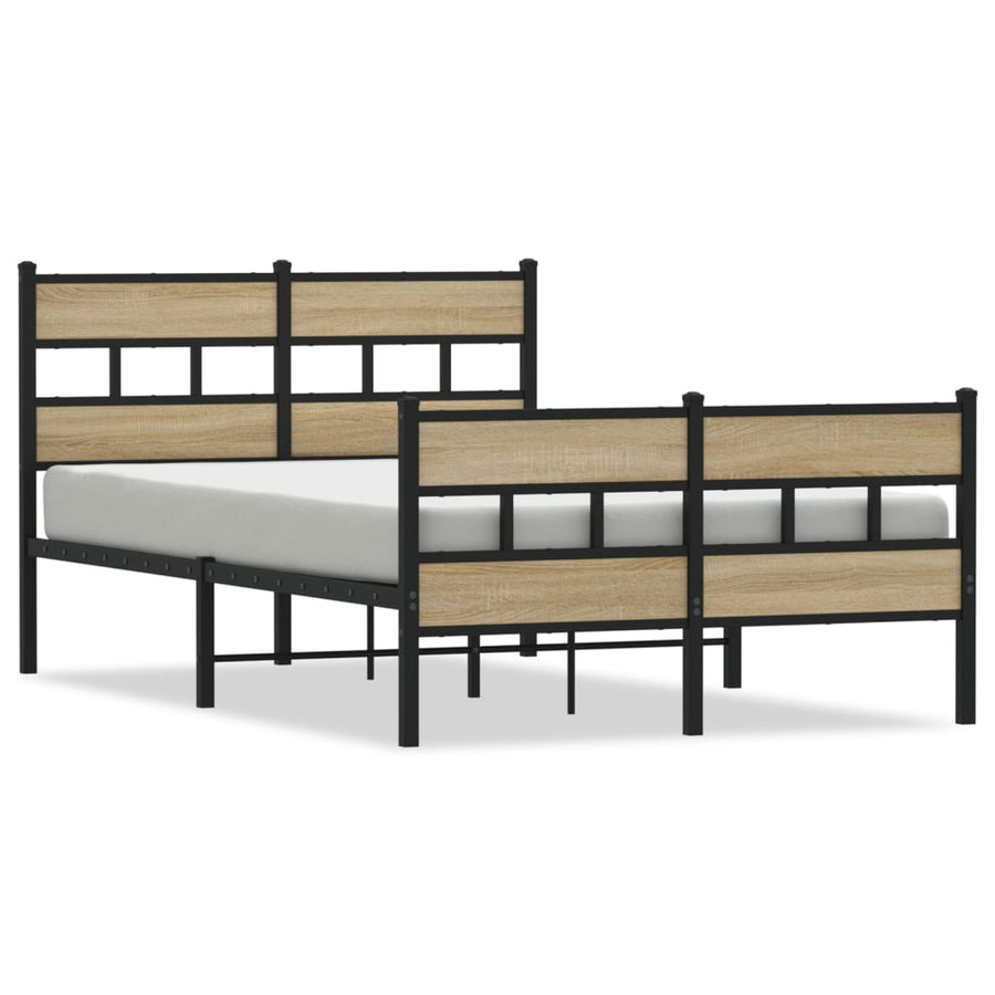 Bedframe zonder matras metaal sonoma eikenkleurig 120x190 cm