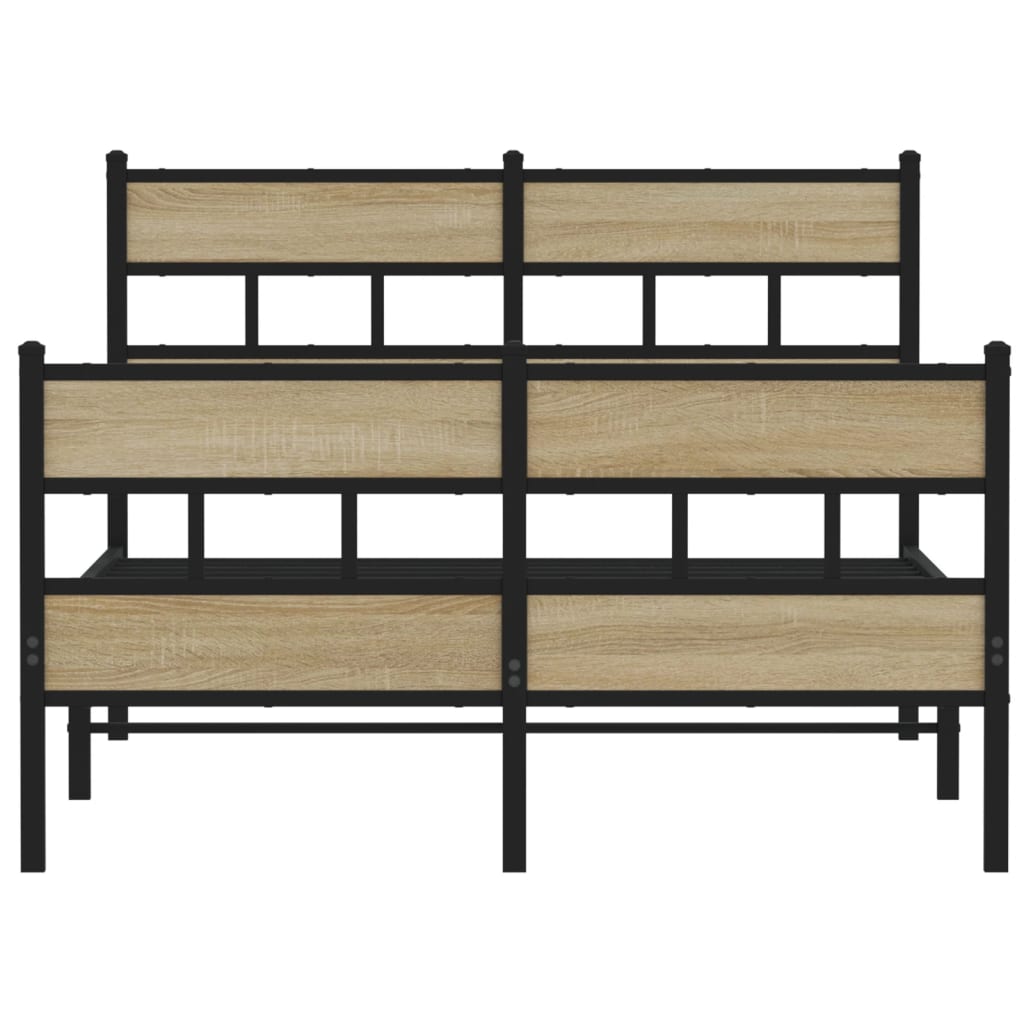Bedframe zonder matras metaal sonoma eikenkleurig 120x190 cm