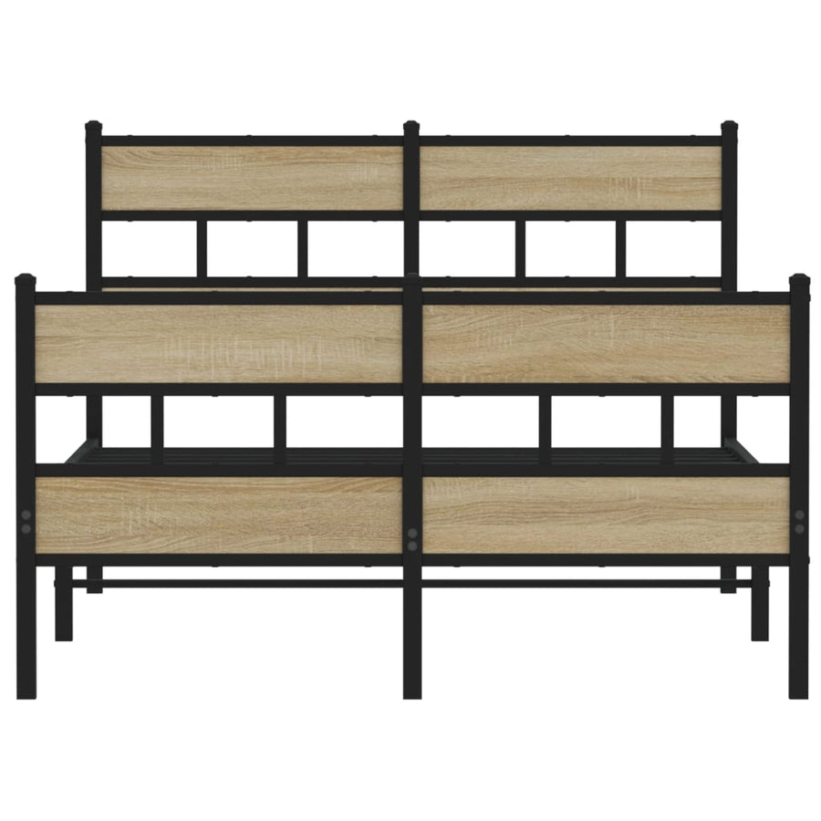 Bedframe zonder matras metaal sonoma eikenkleurig 120x190 cm