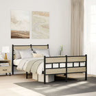 Bed frame without mattress metal Sonoma oak coloured 120x190 cm
